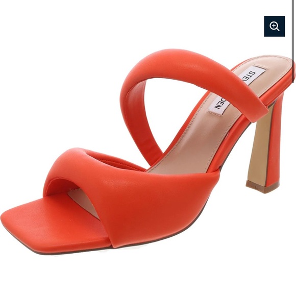 Steve Madden - KLOSS Orange Block Heel Sandals (9) - Picture 5 of 7